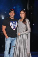 Salman Khan and Anushka Sharma during Sultan movie promotion on the sets of Sa Re Ga Ma Pa on June 21, 2016